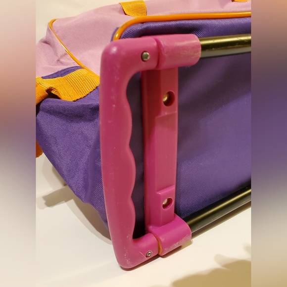 90s BARBIE purple and pink rolling travel tote bag book bag dance bag - Picture 9 of 16
